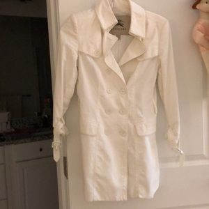 Burberry white trench coat jacket